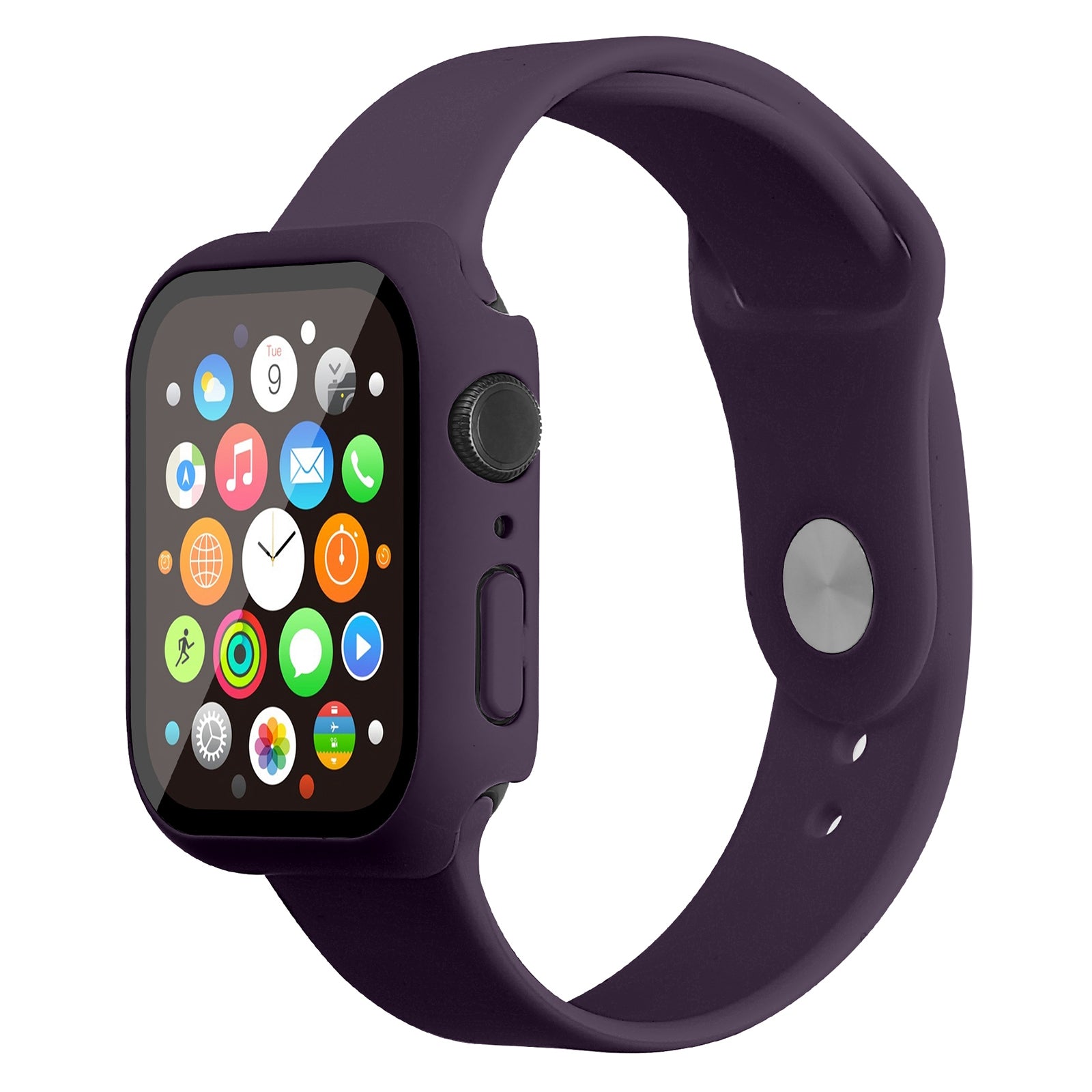 For Apple Watch Series 7 41mm Silicone Outdoor Sports Watch Band+Hard PC Case with Built-in Tempered Glass Screen Protector Size S M For Apple Watch Series 7 41mm Silicone Outdoor Sports Watch Band+Hard PC Case with Built-in Tempered Glass Screen Protector Size S M